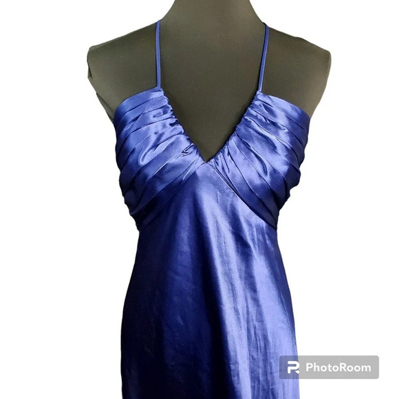 A.B.S. by Allen Schwartz Purple Satin Maxi Formal Dress - Picture 2 of 9